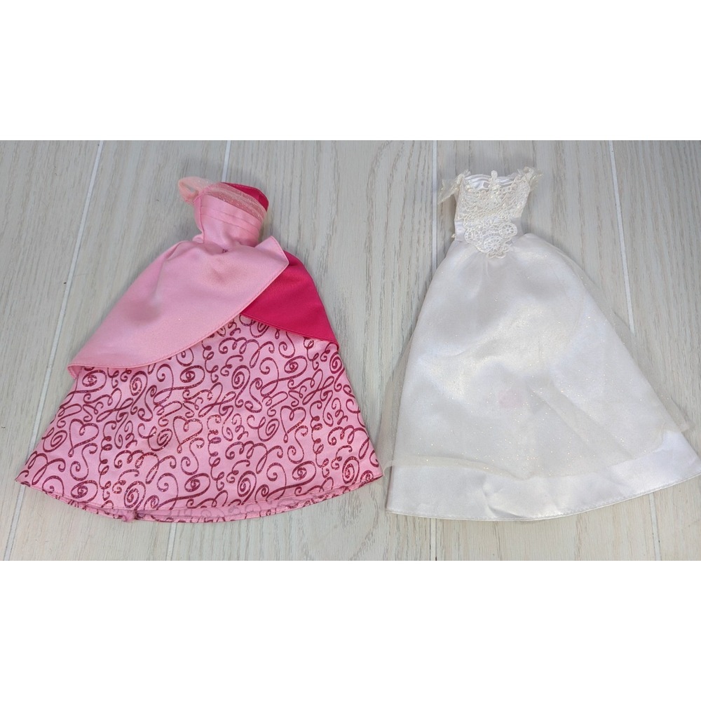 Barbie clothes Pink‎ 2004 Happy Birthday ball gown Dress Wedding dress READ